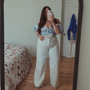 Abercrombie & Fitch Blue Floral Blouse